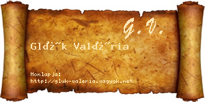 Glük Valéria névjegykártya